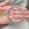 Stainless Steel Basic Bracelet, Miami Cuban Design, Polished, Raw, 03.278.0018.08 (07 MM Thickness, 8 Inches Length)