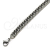 Stainless Steel Basic Bracelet, Miami Cuban Design, Polished, Raw, 03.278.0018.08 (07 MM Thickness, 8 Inches Length)