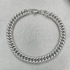Stainless Steel Basic Bracelet, Miami Cuban Design, Polished, Raw, 03.278.0018.08 (07 MM Thickness, 8 Inches Length)