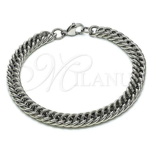Stainless Steel Bracelet — Basic Bracelet Miami Cuban Design Polished Raw 03. — main product view — SKU 151957 | Acero Inoxidable brazalete — básico Bracelet Miami Cuban diseño pulido Raw 03. — SKU 151957