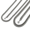 Stainless Steel Necklace and Bracelet, Miami Cuban Design, Polished, Raw, 06.278.0013