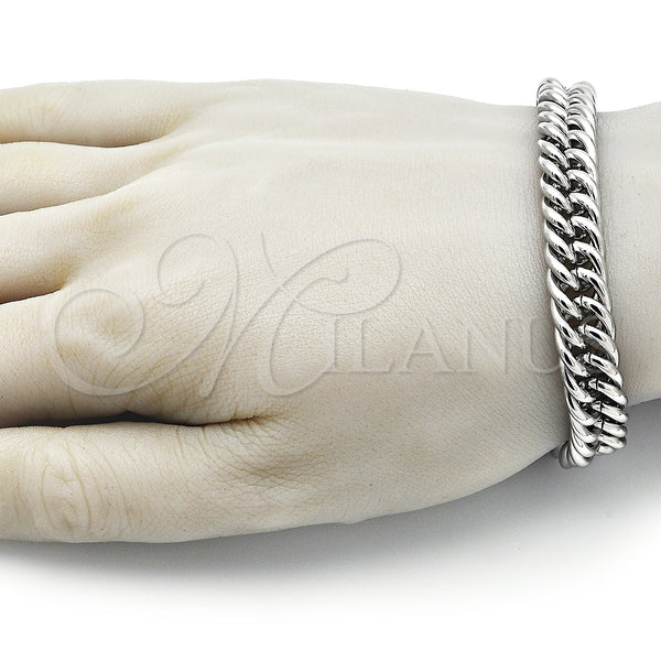 Stainless Steel Bracelet — Basic Bracelet Miami Cuban Design Polished Raw 03. — main product view — SKU 151959 | Acero Inoxidable brazalete — básico Bracelet Miami Cuban diseño pulido Raw 03. — SKU 151959