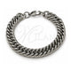 Stainless Steel Basic Bracelet, Miami Cuban Design, Polished, Raw, 03.278.0019.08 (10 MM Thickness, 8 Inches Length)