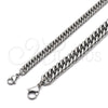 Stainless Steel Basic Bracelet, Miami Cuban Design, Polished, Raw, 03.278.0019.08 (10 MM Thickness, 8 Inches Length)