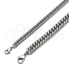 Stainless Steel Basic Bracelet, Miami Cuban Design, Polished, Raw, 03.278.0019.08 (10 MM Thickness, 8 Inches Length)