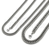 Stainless Steel Necklace and Bracelet, Miami Cuban Design, Polished, Raw, 06.278.0014