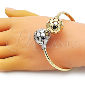 Gold Filled Jewelry — Individual Bangle Ball and Disco Design Polished Two — main product view — SKU 151968 | Oro Laminado joyería — Individual Bangle Ball and Disco diseño pulido Two — SKU 151968