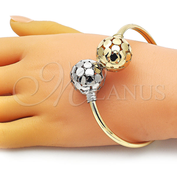 Gold Filled Jewelry — Individual Bangle Ball and Disco Design Polished Two — main product view — SKU 151968 | Oro Laminado joyería — Individual Bangle Ball and Disco diseño pulido Two — SKU 151968