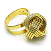 Oro Laminado Elegant Ring, Gold Filled Style Love Knot Design, Polished, Golden Finish, 01.383.0005 (One size fits all)