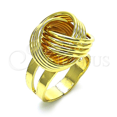 Oro Laminado Elegant Ring, Gold Filled Style Love Knot Design, Polished, Golden Finish, 01.383.0005 (One size fits all)