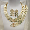 Oro Laminado Necklace, Bracelet and Earring, Gold Filled Style Matte Finish, Golden Finish, 06.372.0061