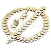 Oro Laminado Necklace, Bracelet and Earring, Gold Filled Style Matte Finish, Golden Finish, 06.372.0061