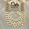 Oro Laminado Necklace, Bracelet and Earring, Gold Filled Style Matte Finish, Golden Finish, 06.372.0061