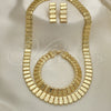 Oro Laminado Necklace, Bracelet and Earring, Gold Filled Style Polished, Golden Finish, 06.372.0062