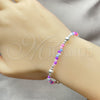 Sterling Silver Fancy Bracelet, Ball Design, with Multicolor Crystal, Polished, Silver Finish, 03.401.0023.07 (7 Inches Length)