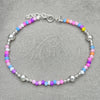 Sterling Silver Fancy Bracelet, Ball Design, with Multicolor Crystal, Polished, Silver Finish, 03.401.0023.07 (7 Inches Length)