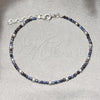 Sterling Silver Fancy Bracelet, Ball Design, with Black Crystal, Polished, Silver Finish, 03.401.0047.07 (7 Inches Length)