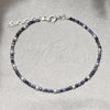 Sterling Silver Fancy Bracelet, Ball Design, with Black Crystal, Polished, Silver Finish, 03.401.0047.07 (7 Inches Length)
