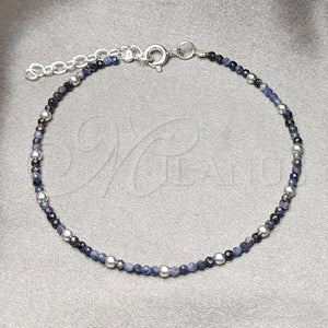 Sterling Silver Bracelet — Fancy Bracelet Ball Design with Black Crystal Polished — main product view — SKU 152049 | Plata 925 brazalete — elegante Bracelet Ball diseño with negro cristal pulido — SKU 152049