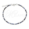 Sterling Silver Fancy Bracelet, Ball Design, with Black Crystal, Polished, Silver Finish, 03.401.0047.07 (7 Inches Length)
