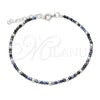 Sterling Silver Fancy Bracelet, Ball Design, with Black Crystal, Polished, Silver Finish, 03.401.0047.07 (7 Inches Length)