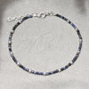 Sterling Silver Fancy Bracelet, Ball Design, with Black Crystal, Polished, Silver Finish, 03.401.0047.07 (7 Inches Length)
