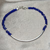 Sterling Silver Fancy Bracelet, Ball Design, with Sapphire Blue Crystal, Polished, Silver Finish, 03.401.0059.07 (7 Inches Length)