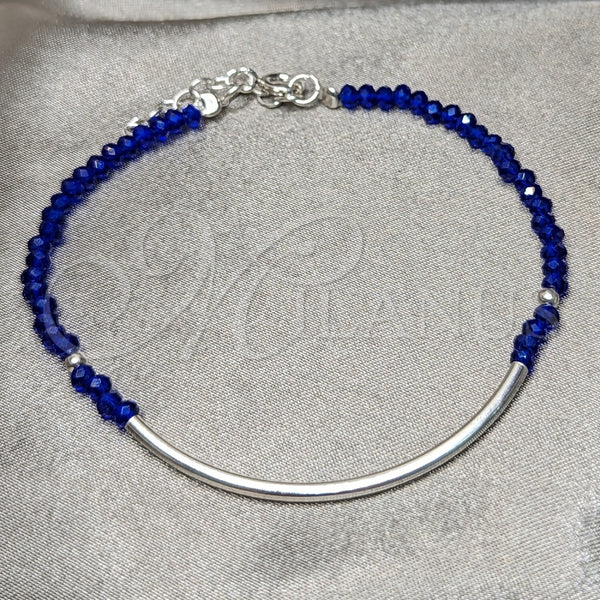 Sterling Silver Bracelet — Fancy Bracelet Ball Design with Sapphire Blue Crystal — main product view — SKU 152061 | Plata 925 brazalete — elegante Bracelet Ball diseño with Sapphire Blue cristal — SKU 152061