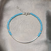 Sterling Silver Fancy Bracelet, Ball Design, with Light Turquoise Crystal, Polished, Silver Finish, 03.401.0060.07