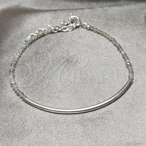 Sterling Silver Bracelet — Fancy Bracelet Ball Design with Gray Crystal Polished — main product view — SKU 152065 | Plata 925 brazalete — elegante Bracelet Ball diseño with Gray cristal pulido — SKU 152065
