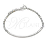 Sterling Silver Fancy Bracelet, Ball Design, with Gray Crystal, Polished, Silver Finish, 03.401.0063.07 (7 Inches Length)