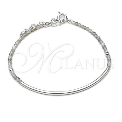 Sterling Silver Fancy Bracelet, Ball Design, with Gray Crystal, Polished, Silver Finish, 03.401.0063.07 (7 for wholesale, main product view