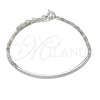 Sterling Silver Fancy Bracelet, Ball Design, with Gray Crystal, Polished, Silver Finish, 03.401.0063.07 (7 Inches Length)