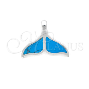 Sterling Silver Fancy Pendant, Fish Design, with Ivory Mother of Pearl, Polished, Silver Finish, 05.410.0003.1