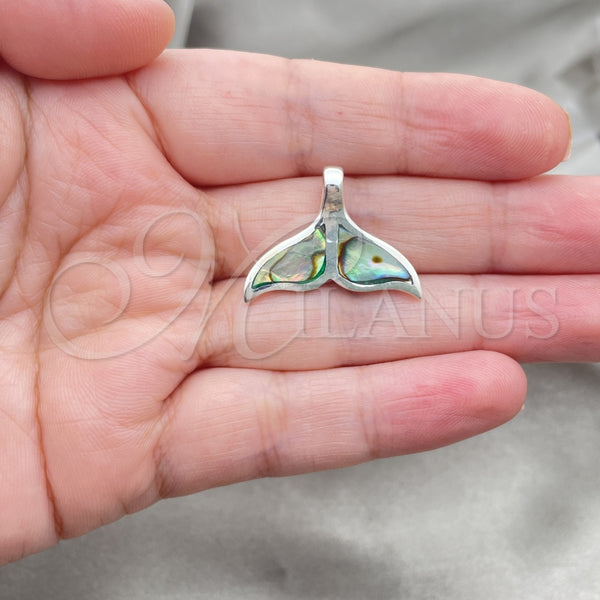 Sterling Silver Pendant — Fancy Pendant Fish Design with Volcano Opal Polished — alternate product view — SKU 152080 | Plata 925 dije — elegante Pendant Fish diseño with Volcano Opal pulido — SKU 152080