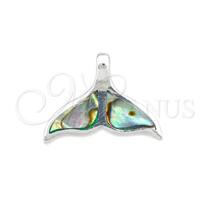 Sterling Silver Fancy Pendant, Fish Design, with Volcano Opal, Polished, Silver Finish, 05.410.0003.2
