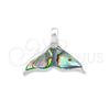 Sterling Silver Fancy Pendant, Fish Design, with Volcano Opal, Polished, Silver Finish, 05.410.0003.2