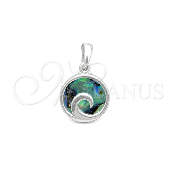 Sterling Silver Fancy Pendant, with Volcano Opal, Polished, Silver Finish, 05.410.0005.2