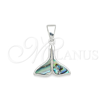 Sterling Silver Fancy Pendant, Fish Design, with Volcano Opal, Polished, Silver Finish, 05.410.0006.1 for wholesale, main product view