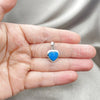 Sterling Silver Fancy Pendant, Heart Design, with Bermuda Blue Opal, Polished, Silver Finish, 05.410.0007.2