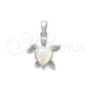 Sterling Silver Fancy Pendant, Turtle Design, with Ivory Mother of Pearl, Polished, Silver Finish, 05.410.0008.2