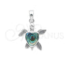 Sterling Silver Fancy Pendant, Turtle Design, with Volcano Opal, Polished, Silver Finish, 05.410.0008.3