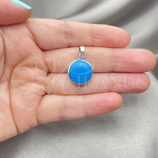 Sterling Silver Pendant — Fancy Pendant Tree Design with Light Turquoise Opal — alternate product view — SKU 152093 | Plata 925 dije — elegante Pendant Tree diseño with Light Turquoise Opal — SKU 152093