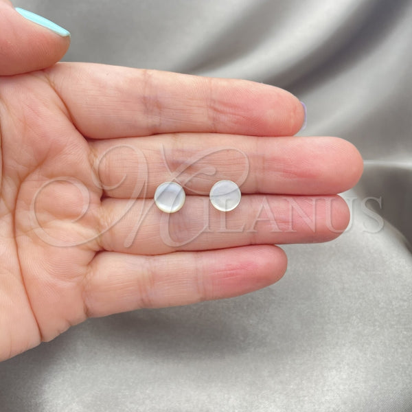 Sterling Silver Ring — Stud Earring Ball Design with Ivory Mother of — alternate product view — SKU 152097 | Plata 925 anillo — Stud Earring Ball diseño with Ivory Mother of — SKU 152097