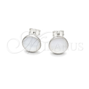 Sterling Silver Stud Earring, Ball Design, with Ivory Mother of Pearl, Polished, Silver Finish, 02.410.0001.3