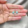 Sterling Silver Stud Earring, Ball Design, with Light Turquoise Opal, Polished, Silver Finish, 02.410.0001.4