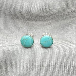 Sterling Silver Ring — Stud Earring Ball Design with Light Turquoise Opal — main product view — SKU 152098 | Plata 925 anillo — Stud Earring Ball diseño with Light Turquoise Opal — SKU 152098