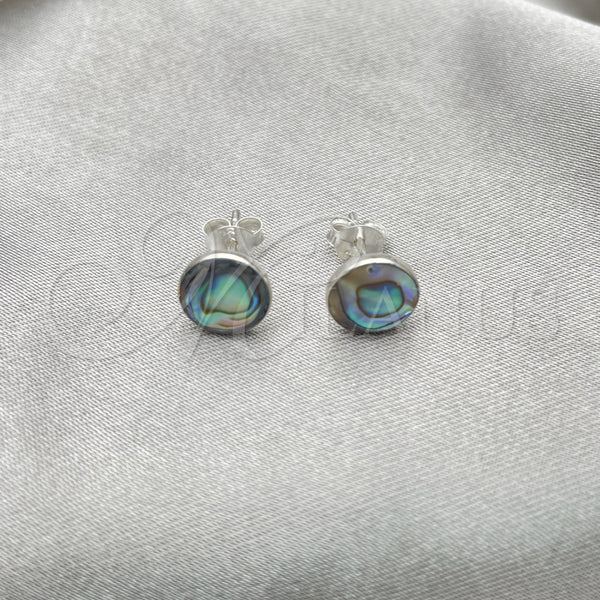 Sterling Silver Ring — Stud Earring Ball Design with Volcano Opal Polished — alternate product view — SKU 152099 | Plata 925 anillo — Stud Earring Ball diseño with Volcano Opal pulido — SKU 152099