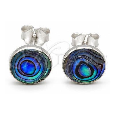 Sterling Silver Stud Earring, Ball Design, with Volcano Opal, Polished, Silver Finish, 02.410.0001.5