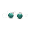 Sterling Silver Stud Earring, Ball Design, with Emerald Opal, Polished, Silver Finish, 02.410.0001.6